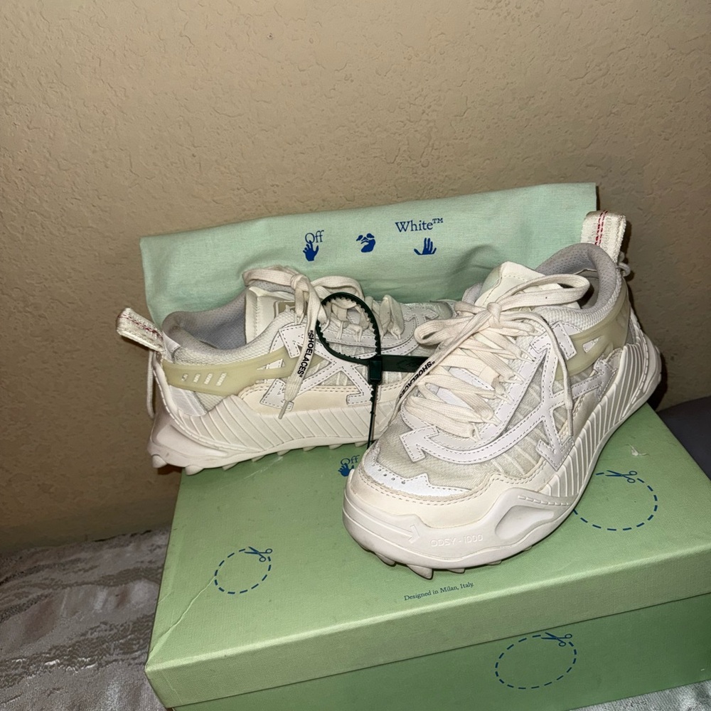 Off-White Cream Sneakers Deconstructed Design